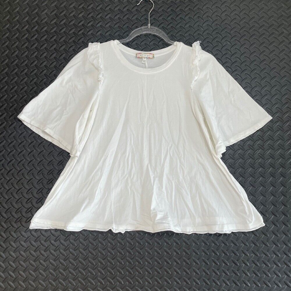 Eri + Ali White Flutter Sleeve White Casual Wear T Shirt Top Women's Size XS